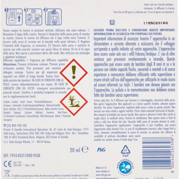 AMBI PUR DIFUSOR ELÉCTRICO 80 DIAS
